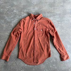 A&F Orange Corduroy button down shirt